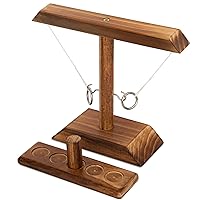 Hook and Ring Game with Shot Ladder Table Top Ring Toss Game for Adults 2 Players, Wooden Ring Hook Tossing Game Yard Games, Tabletop Ring Hook Game for Adults Party and Family Game Night
