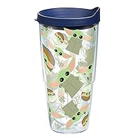 Tervis Star Wars The Mandalorian Child Pattern Made in USA Double Walled Insulated Tumbler Travel Cup Keeps Drinks Cold & Hot, 24oz, Classic