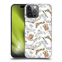 Head Case Designs Officially Licensed Harry Potter Hedwig Owl Pattern Deathly Hallows XIII Hard Back Case Compatible with Apple iPhone 14 Pro Max