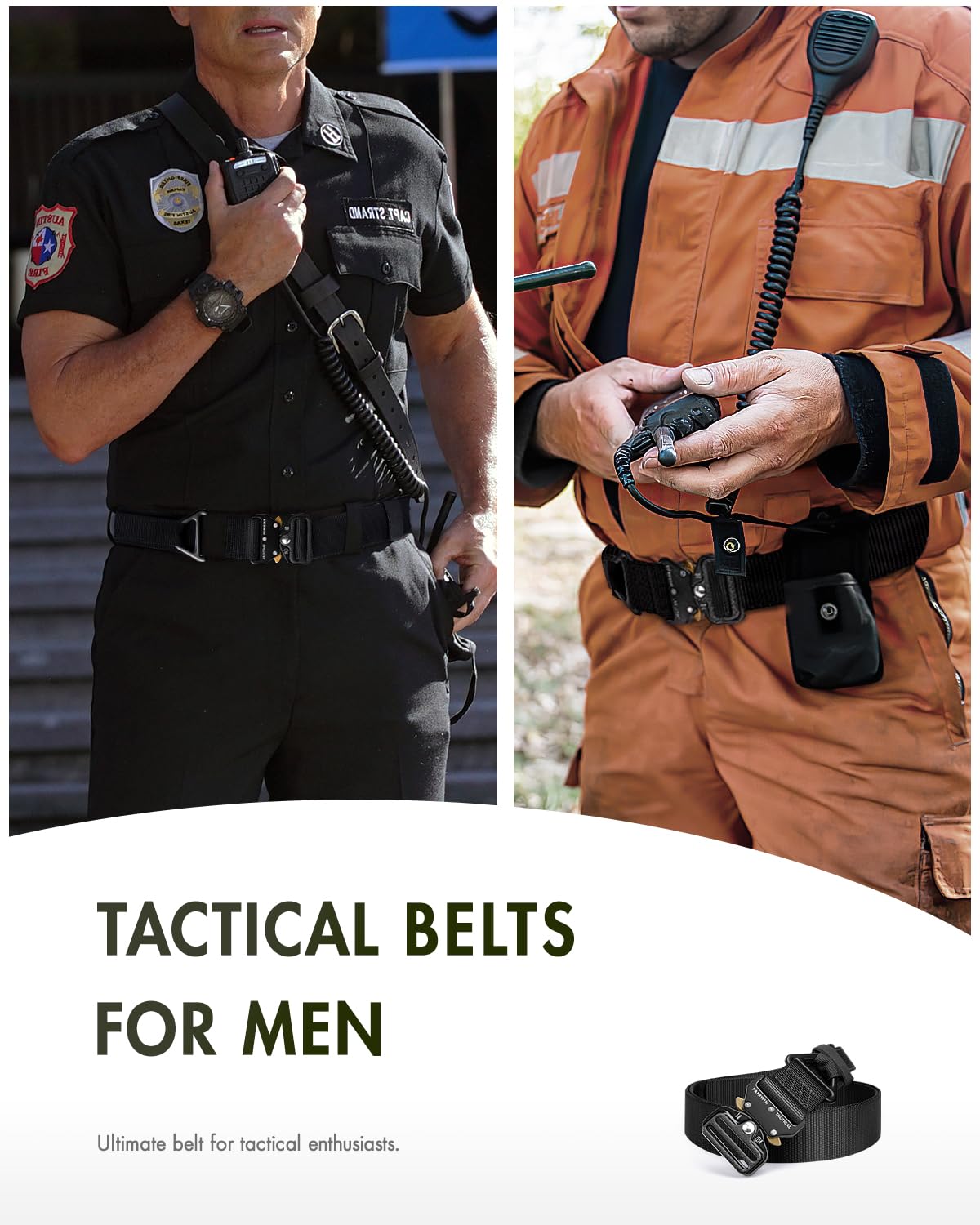 FAIRWIN Men's Tactical Belt, Rigger Belt, Utility Web Nylon Novelty Work Belt for Men