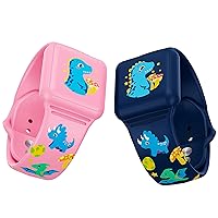 AIRSPO 2 Pack AirTag Bracelet for Kids, Waterproof Air Tag Wristband Soft Silicone Apple AirTag Watch Band Full Coverage Anti-Lost Airtags Holder for Toddler Child