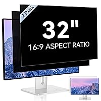 [2 Pack] 32 Inch Computer Privacy Screen Filter for 16:9 Aspect Ratio Widescreen Monitor - Anti Glare Blue Light Filter, Removable Computer Monitor Privacy Shield, Anti-Scratch 32in Protector Film