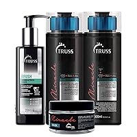Truss Brush Keratin Leave-in Treatment Bundle with Miracle Shampoo and Conditioner Set and Hair Mask