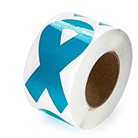 Fundraising For A Cause Teal Ribbon Stickers - Large Ribbon (250 Stickers)
