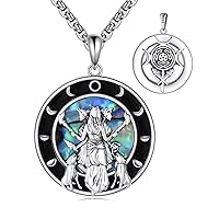 YFN Hecate Necklace Sterling Silver Triple Moon Greek Goddess of Magic Necklace Wiccan Protection Jewelry for Women