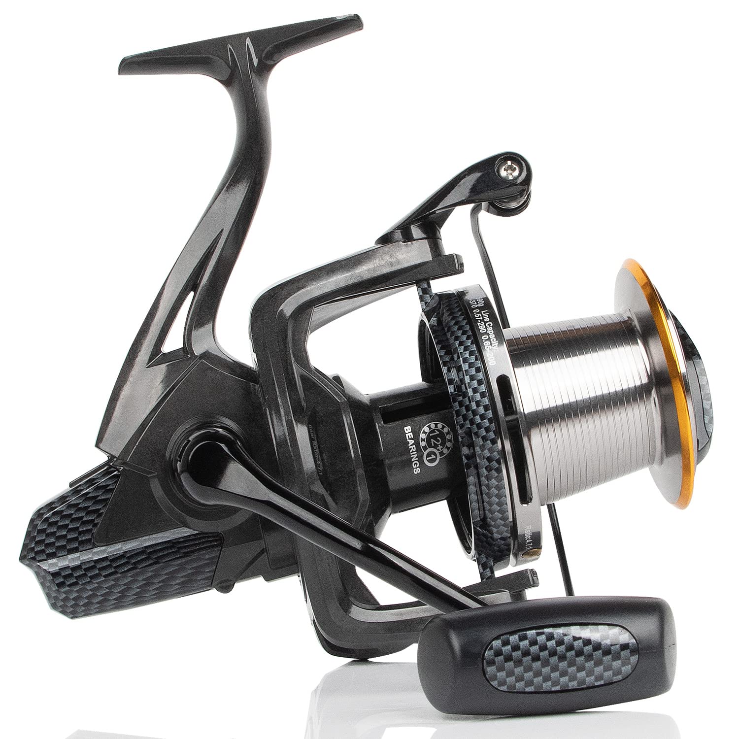 HPLIFE Surf Fishing Reel, 18.7oz Carbon Fiber Spinning Reel  8000/10000/12000 Long Casting Ultra Smooth 10+1 Stainless BB, 66LBS Max  Drag Power
