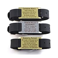 Premium Alzheimers Dementia/Identification Bracelet - Free Dark Laser Engraving Custom Personalization