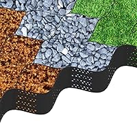 YUEWO Geo Grid Ground Grid 2 Inch (9x17FT) 155 sq ft Geocells Cellular Confinement System Geo Cell Grid Paver for Gravel Stabilizer for Light Duty Traffic Areas Foot Traffic with 30pcs Buckles