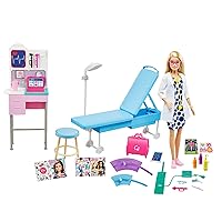 Barbie You Can Be Doctor with Clinic Medical Doll with Play Set with Medical Accessories, Toy +3 Years (Mattel GWV01)