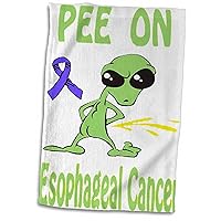 3dRose Super Funny Peeing Alien Supporting Causes for Esophageal Cancer - Towels (twl-120684-1)