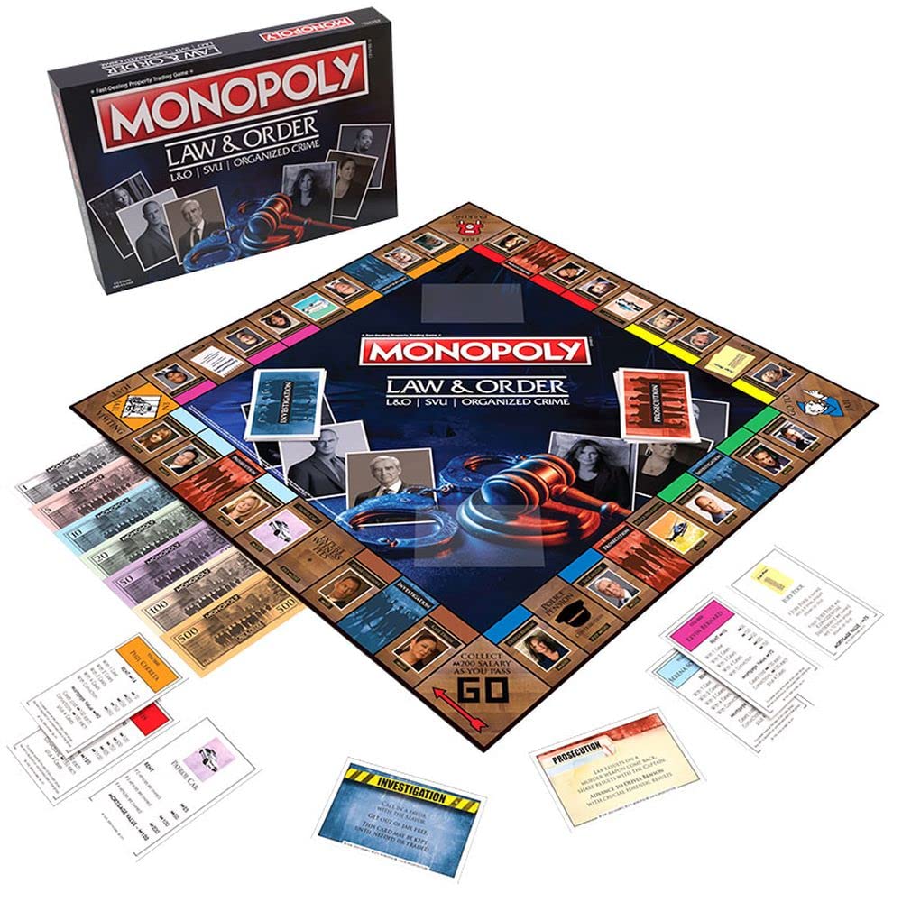 MONOPOLY: Law & Order | Buy, Sell, Trade Spaces Featuring Olivia Benson, Jack McCoy, Elliot Stabler, and more | Collectible Classic Monopoly Game | Officially-Licensed Law and Order Game & Merchandise