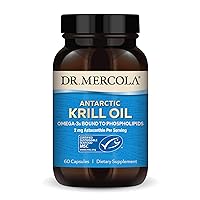 Dr. Mercola Antarctic Krill Oil, 30 Servings (60 Capsules), Dietary Supplement, Support Organ, Bone and Joint Health, Non GMO, MSC Certified