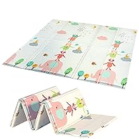 Haysofy Play Mat, 0.6inch Thick Extra Large Folding Playmat, Portable Waterproof Reversible Double-Sided Crawling Mat
