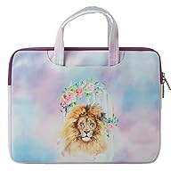 CowCow Lavender Girly Lion Cat Compatible with MacBook 13 Inch Laptop Bag