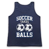 Men's Soccer Takes Balls Funny Football Slogan Tank Top Vest