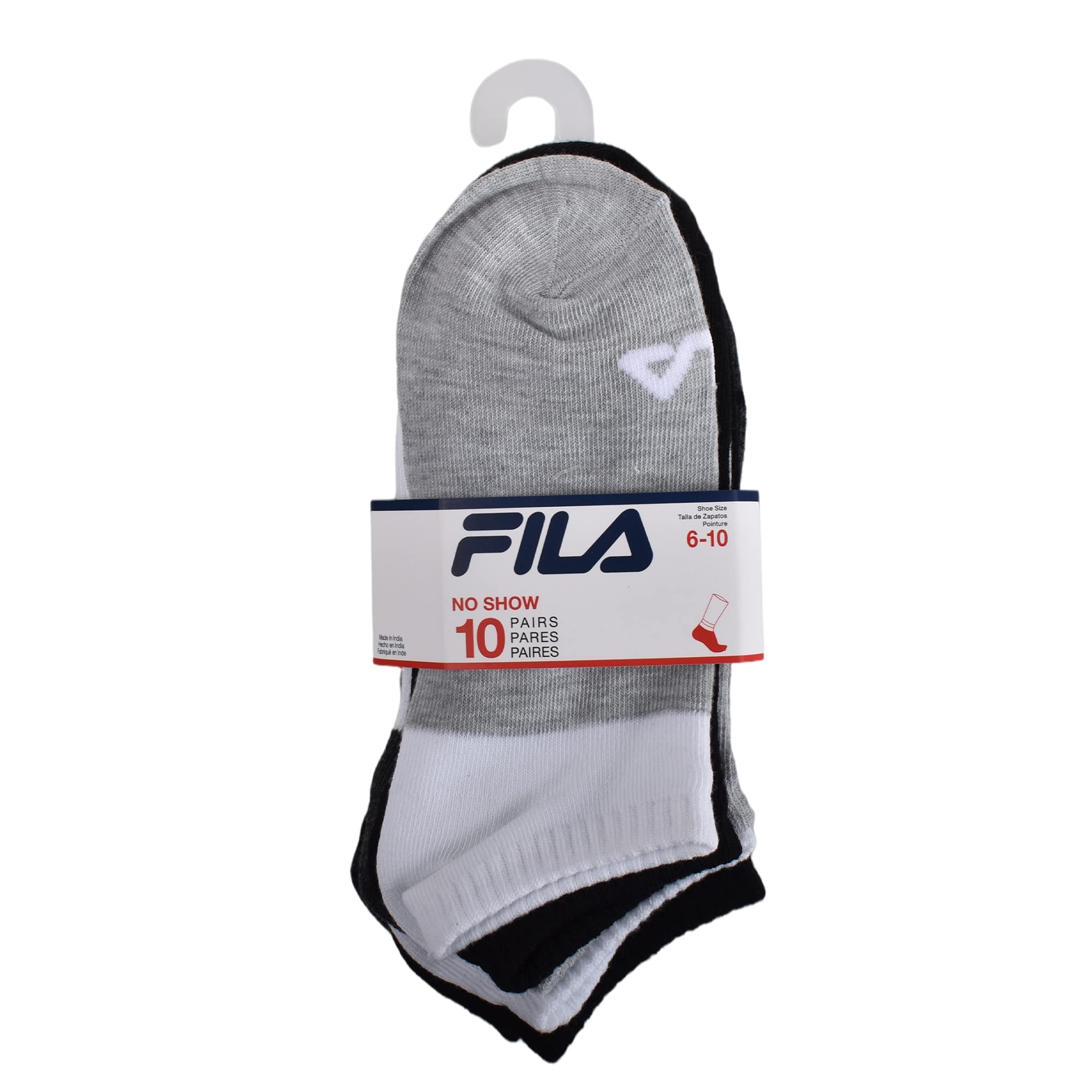 Fila Women’s No Show Ankle Socks, Womens Athletic Socks, Multi Pack