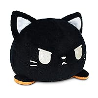 The Original Reversible Cat Plushie - Black + Pumpkin - Cute Sensory Fidget Stuffed Animals That Show Your Mood - Perfect for Halloween!