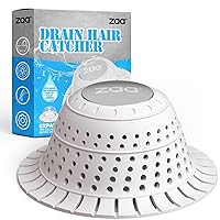 Bathtub Drain Hair Catcher, Silicone Collapsible 1 Pack Drain Protector for Pop-Up and Regular Drains of Shower, Bathtub, Tub, Bathroom, Sink, White