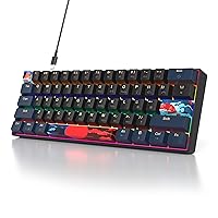 Gaming Keyboard 60 Percent Mechanical with Linear Red Switch, 60% Wired Ultra-Compact Mini Keyboard Rainbow with PBT Keycaps for Ps4/Ps5/Xbox