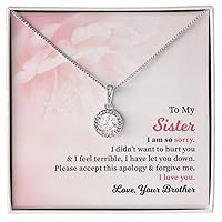 To My Sister I Am So Sorry, I Don't Want To Hurt You & I Feel Terrible, Apology Gift For Her, Forgiveness Gift, I’m Sorry Gift For Sister, Gift To Say Sorry, Unique Jewelry Card For Her, Please Accept This Apology & Forgive Me, Love Your Brother.