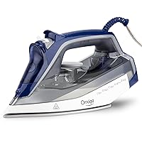 Steam Iron for Clothes, 1750W Clothes Iron with Durable Ceramic Soleplate, Iron for Clothes with 13.52oz Water Tank, Clothing Iron with 3-Way Auto-Off, Self-Cleaning, Anti-calc Function