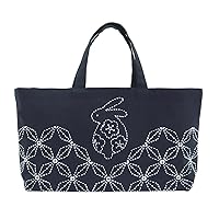 Olympus Made in Japan SASHIKO Lovely Rabbit Mini Tote Bag Needlework Kit , Finished Size : L 8.66 x W 16.53 x G 3.93 Inch