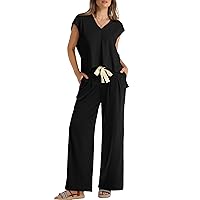 XIEERDUO Lounge Sets For Women Open Side Hoodie Tops And Wide Leg Pants 2 Piece Outfits Sweatsuit Tracksuit 2024