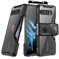 MME ASUS ROG Phone 3 Case Armor Shockproof Case TPU Frame with Built in Dust Cover Clear PC Back Air Trigger Compatible Case with TG Screen Protector 