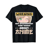 Warning May Spontaneously Talk About Anime Funny Manga Girl T-Shirt