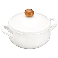 Noda Horo PO-15W Enameled Casserole 5.9 inches (15 cm), Induction Compatible, Made in Japan