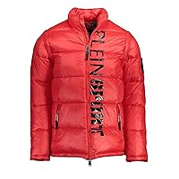 Men's Red Logo Print Zip Up Parka Vest With Detachable Sleeves Sz US M IT 50