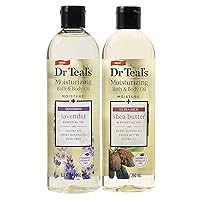Dr. Teals Bath & Body Oil Variety Gift Set (2 Pack, 8.8oz Ea.) - Soothing Lavender & Ultra Rich Shea Butter - Essential Oils Hydrate Skin & Alleviates Daily Stress - at Home Spa Kit