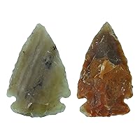 HARMONIZE Reiki Healing Crystal Agate Stone Indian Handmade Set of 2 Spearhead Natural Arrowhead
