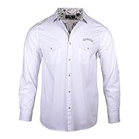 Rock Roll n Soul Men's Rock Shop Time is Running Out Embroidered Long Sleeve Button-Up Shirt