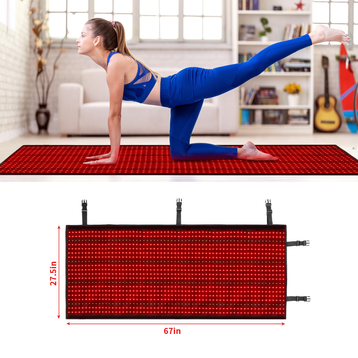 Red Light Therapy Mat Device, Near Infrared Light Therapy Blanket with Timer for Gift,Infrared Light Therapy for Body Shoulder Waist Back Knee Pain Relief