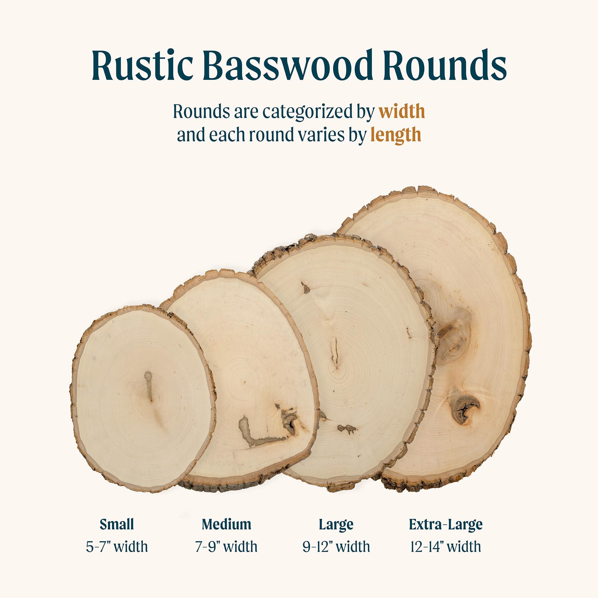 Walnut Hollow Rustic Basswood Round, Extra Large 12-14