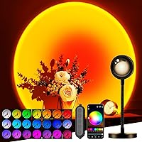 Sunset Lamp Projector with APP & Button Control, 360 Degree Rotation Multiple Colors Changing LED Lamp Night Light, Sunset Light for Bedroom Decor/Party/Christmas Gifts/Tiktok Live/Room Decor