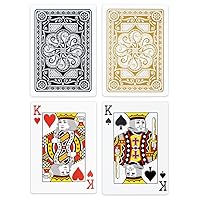 2 Decks of Elite Medusa Back Premium Poker Playing Cards - Includes Bonus Cut Card! (Black/Gold)