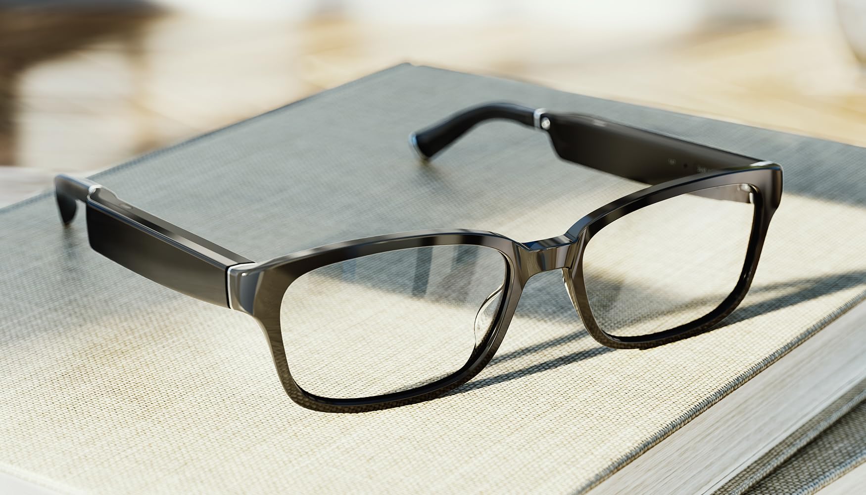 Echo Frames (3rd Gen) | Smart audio glasses with Alexa | Rectangle frames in Classic Black with prescription ready lenses