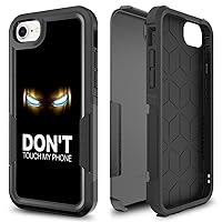 Case for iPhone SE 2022, Super Hero Don't Touch Funny Pattern Shock-Absorption Hard PC and Inner Silicone Hybrid Dual Layer Defender Case for iPhone 7/8 /SE 2022
