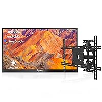 SYLVOX Outdoor TV with TV Mount, Smart Outdoor TV 55” 2000 Nits Full Sun, 4K UHD Weatherproof Outdoor Television with Voice Control Chromecast Built-in, IP55 Android TV for Outside (Pool Pro Series)