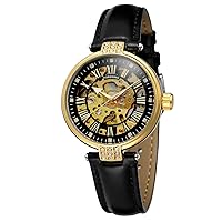 FORSINING Women's Brand Analog Automatic Self-Winding Unique Watch with Leather Strap