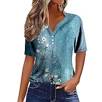 Lightning Deals of Today Prime Summer Tops for Women 2024 Casual Womens Short Sleeve Tshirts Shirts Ladies V Neck Blouses