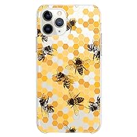 TPU Case Compatible with iPhone 15 14 13 12 11 Pro Max Plus Mini Xs Xr X 8+ 7 6 5 SE Realistic Bee Clear Honeycomb Slim fit Yellow Print Design Colorful Cute Flexible Silicone Elegant Bright