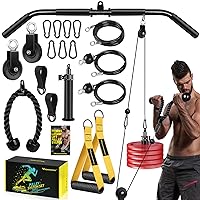 Weight Cable Pulley System Gym - Upgraded LAT Pull Down Machine Accessories, LAT and Lift Cable Pulley Attachments for Home Gym Equipment, Crossover Clip Chest, Tricep Pull Down, Biceps Curl Workout