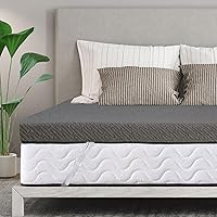 3 Inch Gel Memory Foam Mattress Topper Queen Size High Density Cooling Pad Pressure Relief Bed Topper Grey (with Removable & Washable Bamboo Cover)