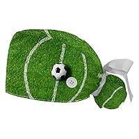 JDEZ 2PCS Arbeitsmützen für Männer Sport Fußball Fußball Einstellbare Frauen Arbeit Mützen Bouffant Hüte mit Schweißband