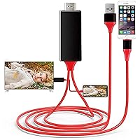 [Apple MFi Certified] Lightning to HDMI Cable Adapter Compatible with iPhone, 1080P Digital Sync Screen Audio&Video Adapter with Charge Port Connector to HD TV/Projector/Monitor Support OS