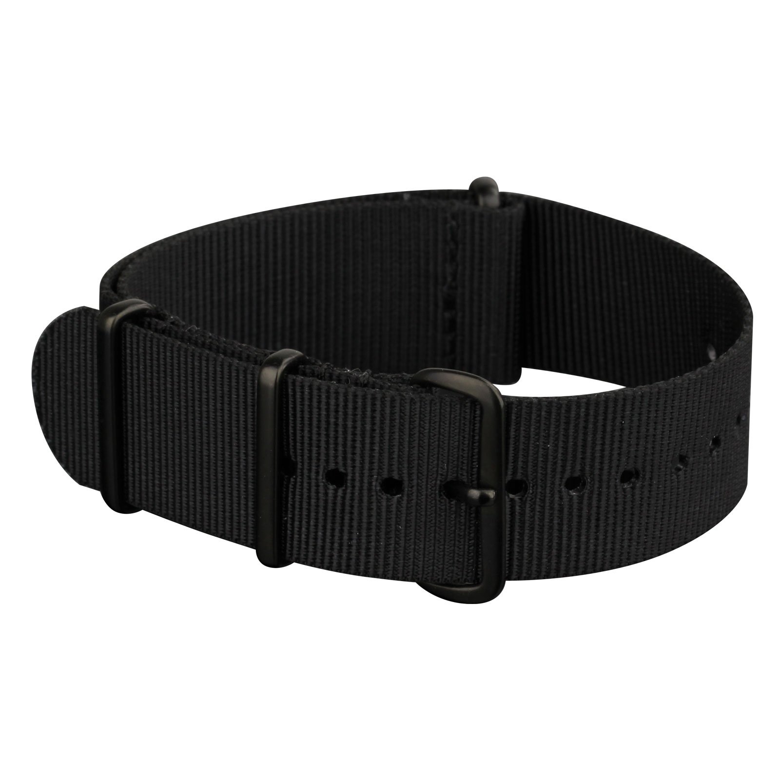 Infantry 20mm 22mm Slip-Thru Watch Strap, Nylon Watch Bands, Replacement Military Watchbands with 4 Rings Stainless Steel Heavy Buckle