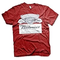 Budweiser Officially Licensed Label Mens T-Shirt (Red)